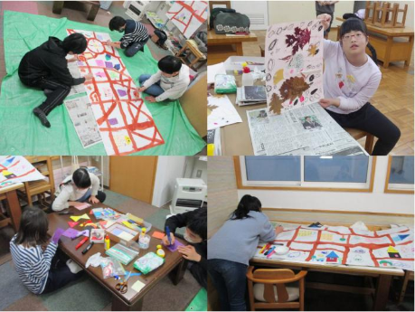 障がい児のアート活動への支援の写真