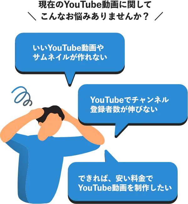 YouTube動画制作で、こんなお悩みありませんか?