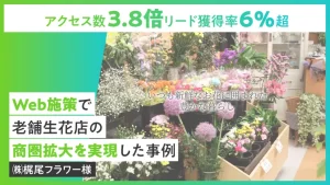 【アクセス数3.8倍・CV6%超】老舗生花店の課題をデジタルで解決！ Web集客施策で商圏を広げた成功事例